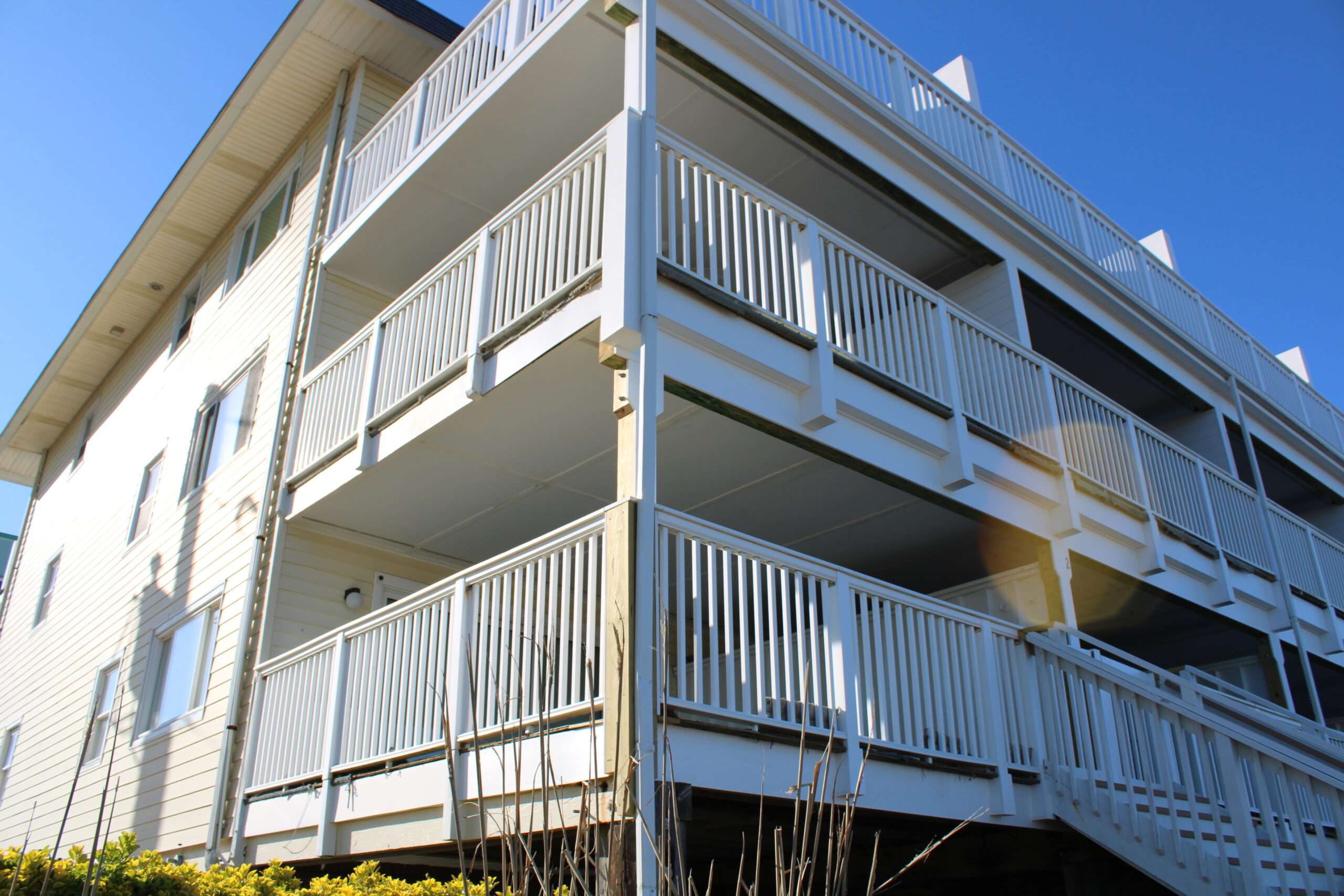 Commercial building exterior during a restoration project