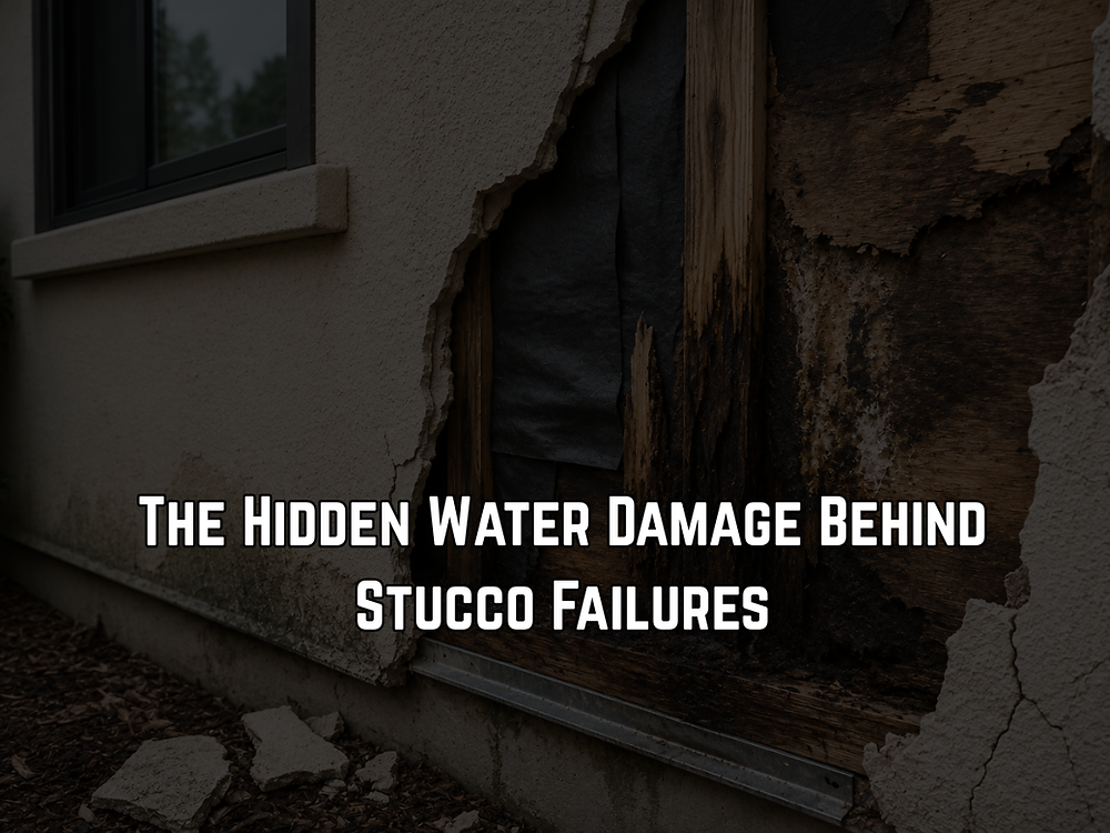 Exterior stucco inspection for concealed water damage
